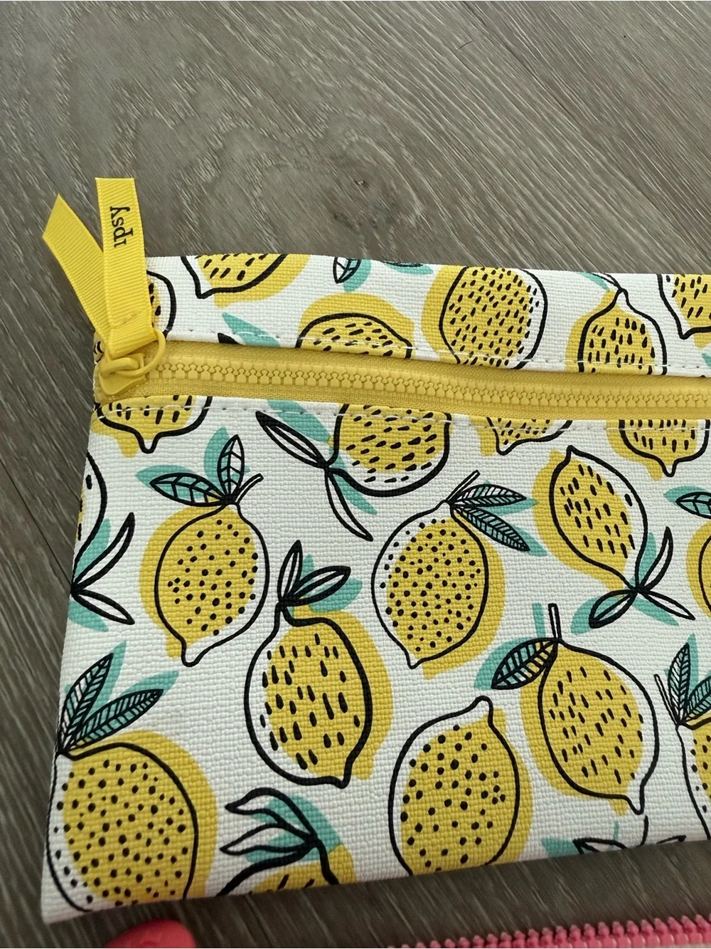 Set of 3 Women's Printed Cosmetic Pouches - Lemon, Lip Print, Tropical